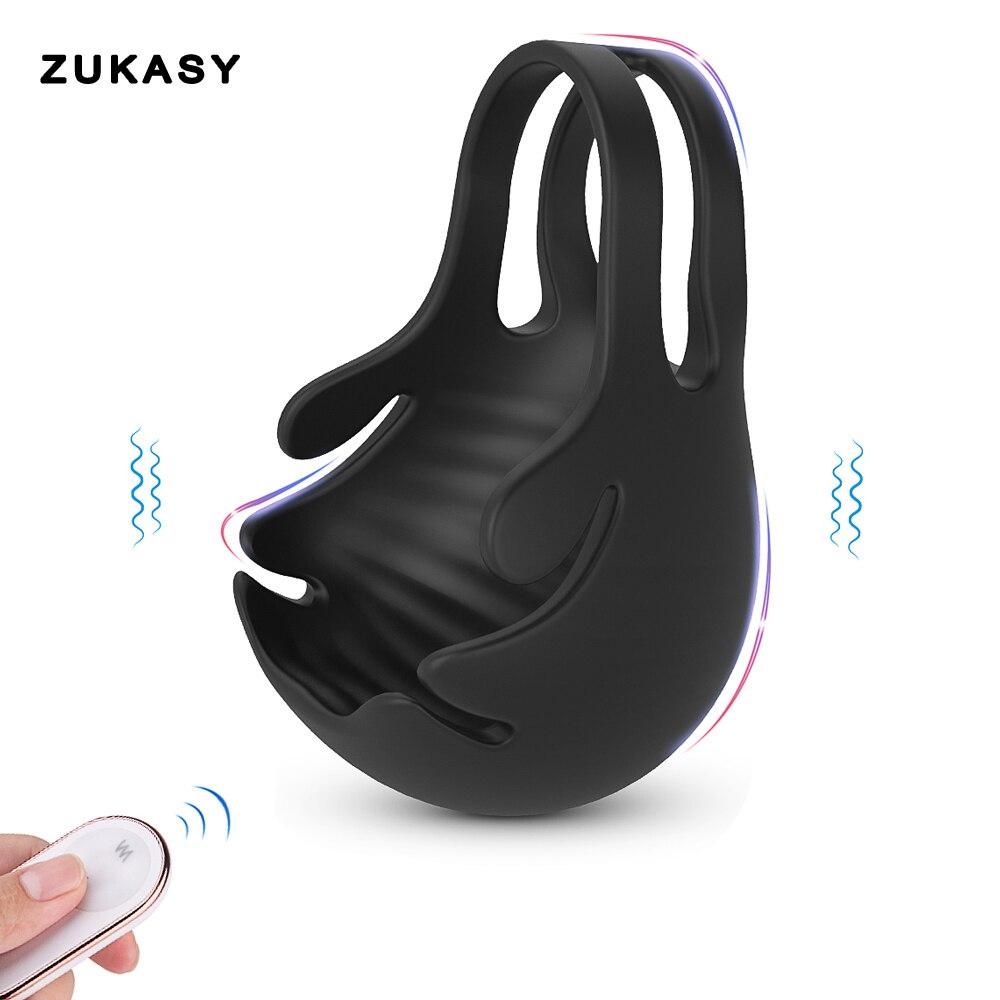 Penis Hoden Vibrator Massager Sex Spielzeug für Männer Verzögerung Ejakulation Männlich Drahtlose Fernbedienung Übung Ei Hodensack Stimulator