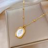 Square Frame Rose Female Niche Design Simple Pendant Short Collarbone Chain Korean Version Cold Wind Neck