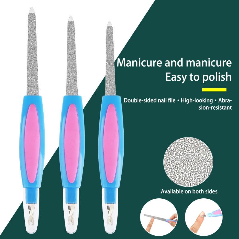 2In1 Dead Skin Remover Fingernail File Nail Art Fork Cuticle Remover Nipper Pusher Trimmer Metal Pedicure Nails Care Nail Tools