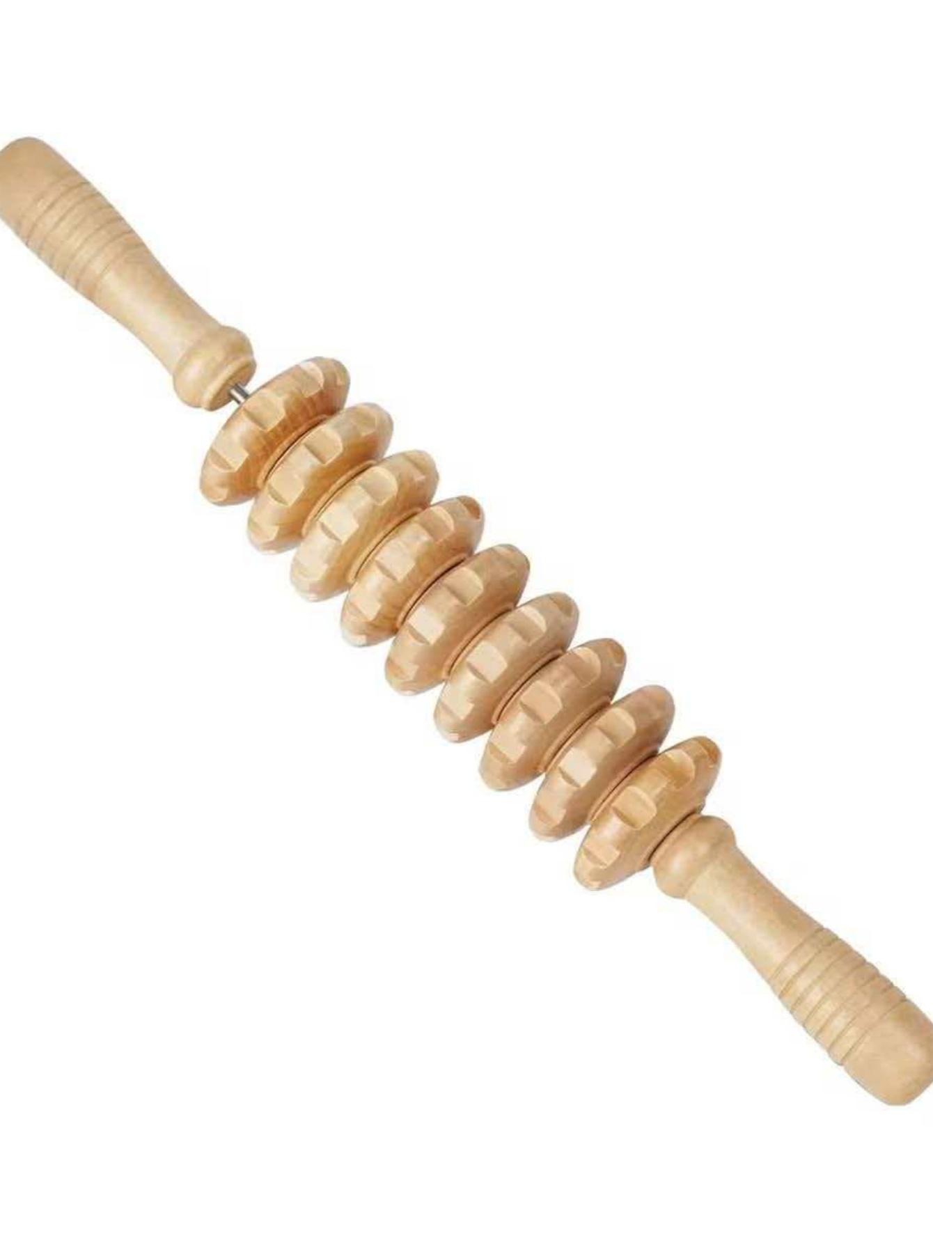 

Nine-wheel wooden massage rollers - full-body meridian massager - home fitness device