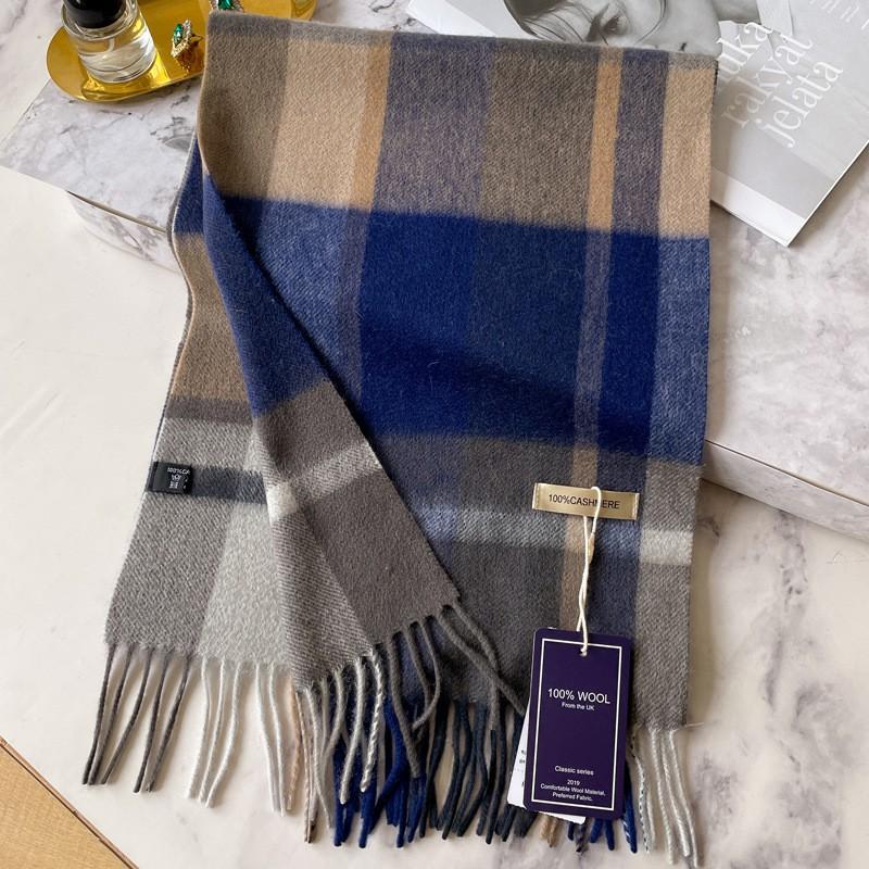 Unisex Cashmere Scarf Winter Warm British Plaid Long Men Women Gift