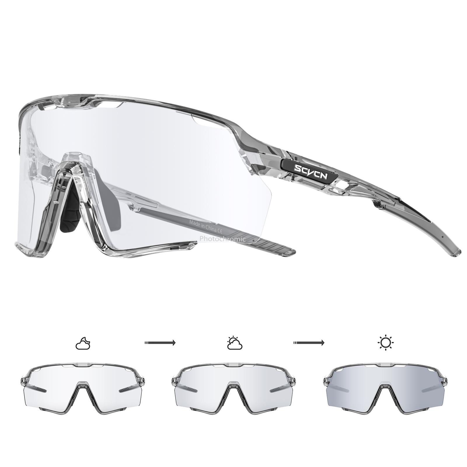 SCVCN Cycling Glasses Photochromic Bike Cycling Sunglasses UV400 Sports Eyewear Outdoor Bicycle Golf Driving Fishing Equipment Photochromic
