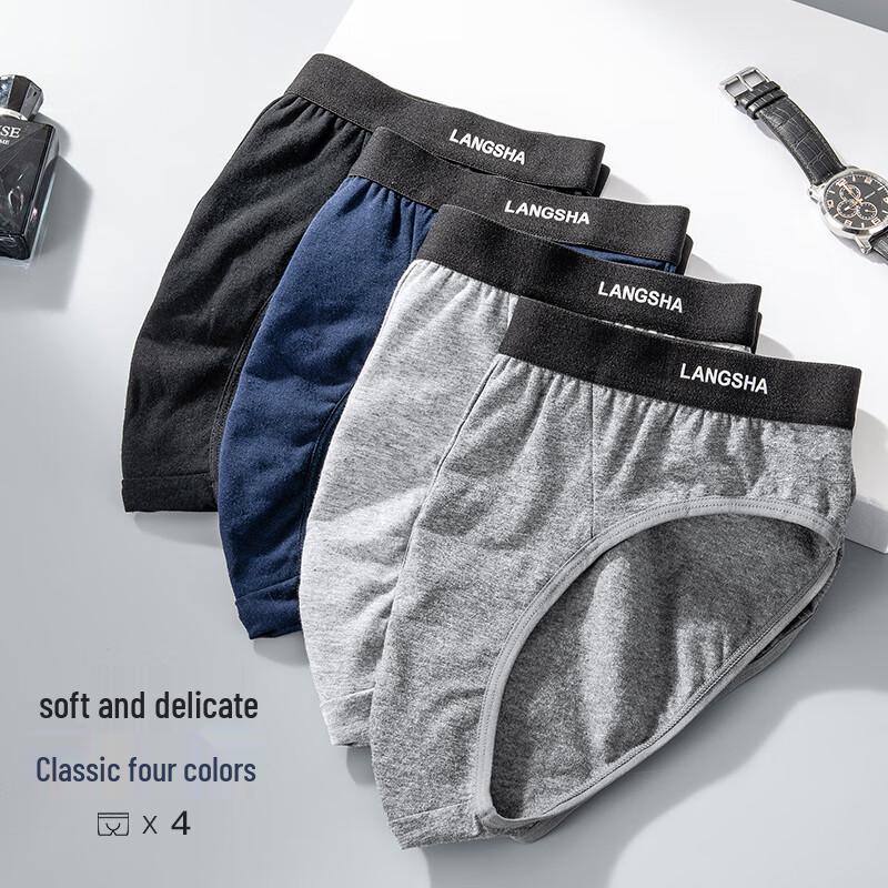 LANGSHA Men's Cotton Briefs 4-Pack