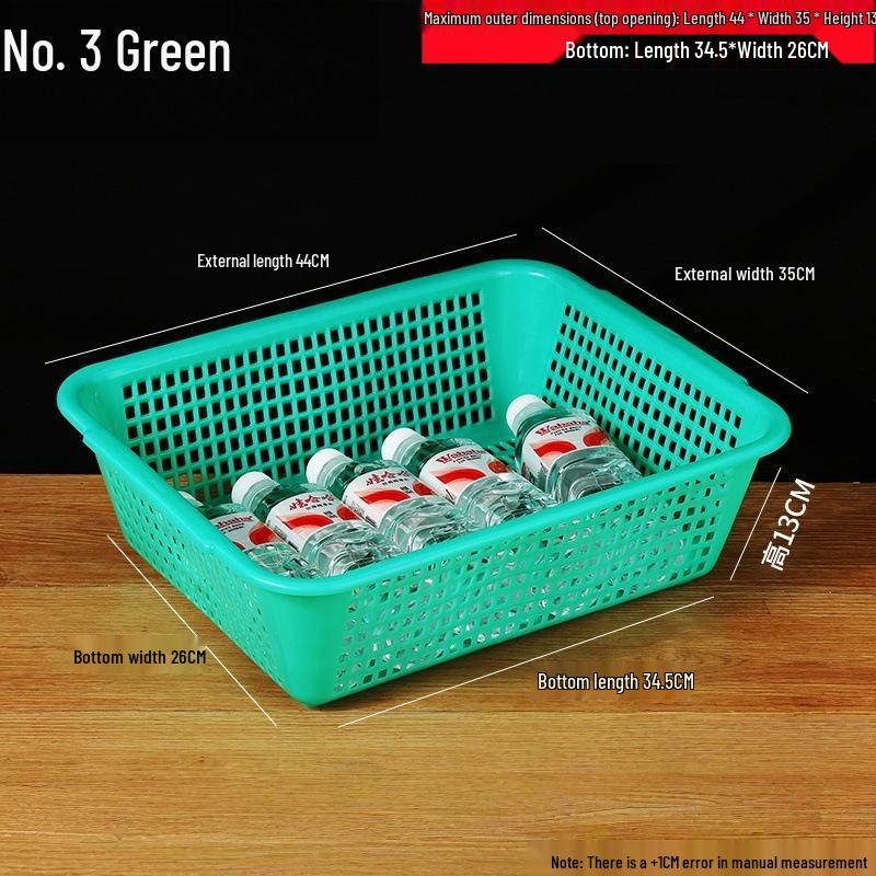 Large White Plastic Rectangular Kitchen Basket for Draining, Washing, and Storage