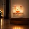Weihnachtsparty Tischdeko Nachtlicht, Weihnachtsmann Oma Lagerfeuer Harz LED Lampe Energiesparendes Licht für Schlafzimmer, Stecker-in Festliche Atmosphäre