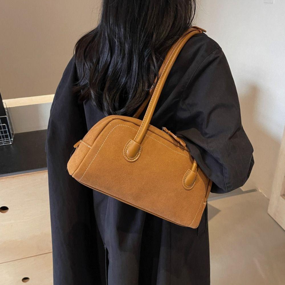 Aesthetic Faux Suede Bag Retro Single Shoulder Bag Fashion Underarm Bag  Winter