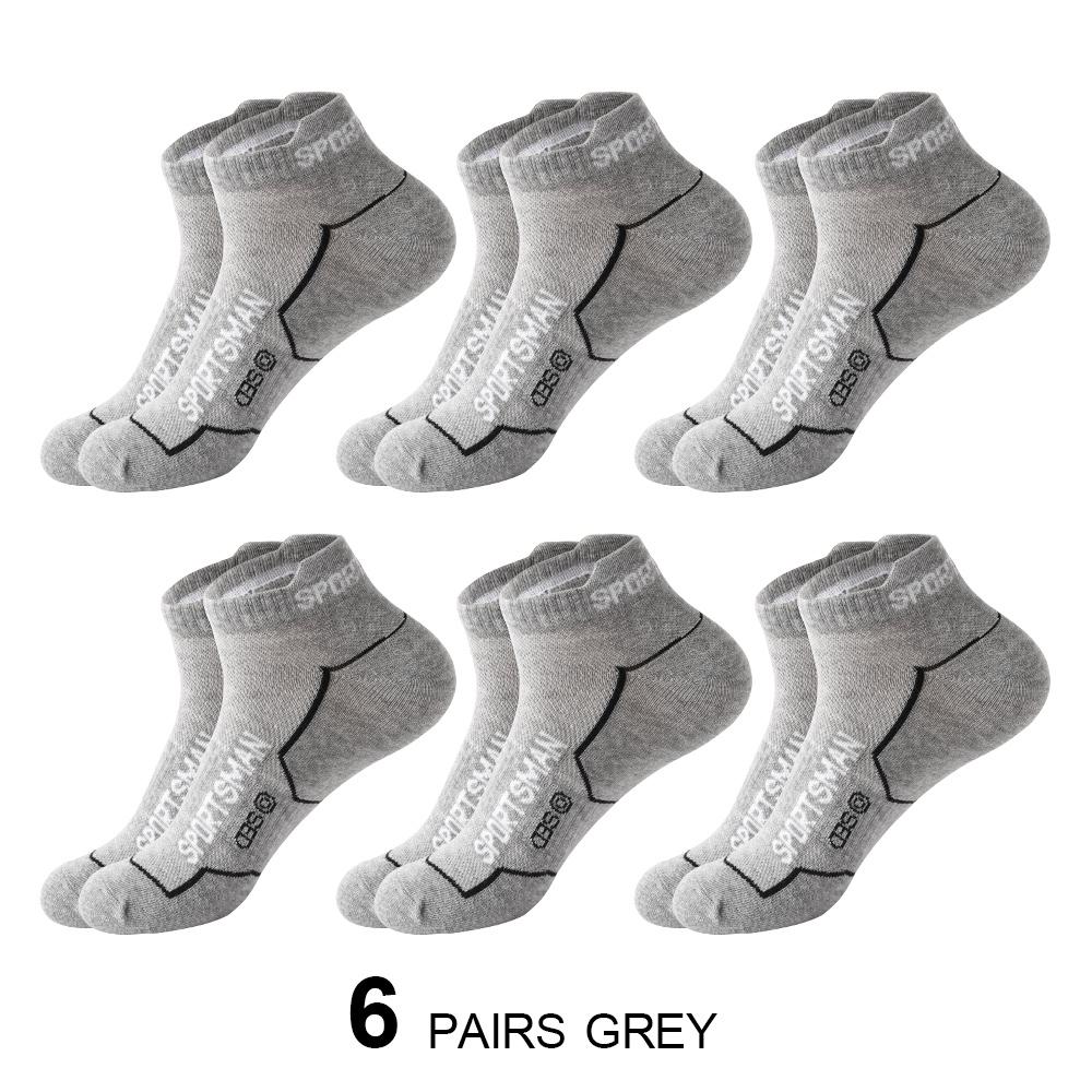 6 Pairs Mesh Socks Men's Summer Man Short Socks Breathable Ankle Socks Cotton Sports Socks Black Thin Cut Run Men Socks