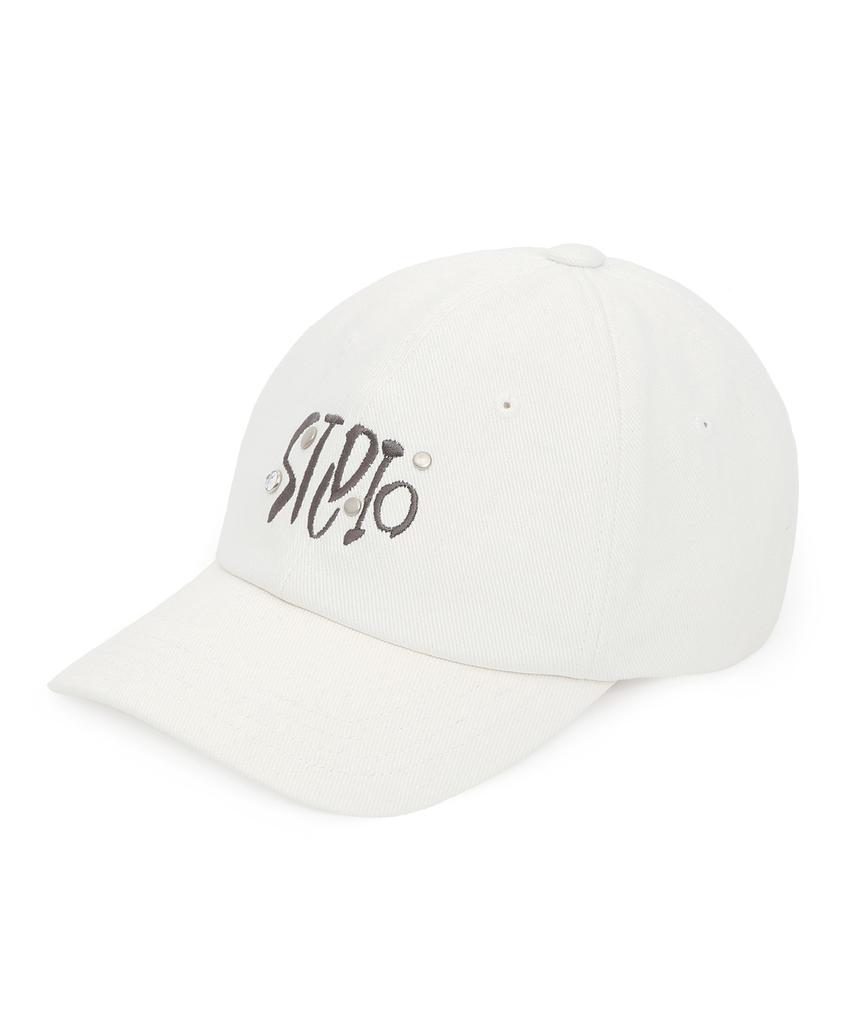 Eondeokeonteulolseutyudio Stud Logo Ball Cap Ball Cap / Jewel Stud / Batik Cream