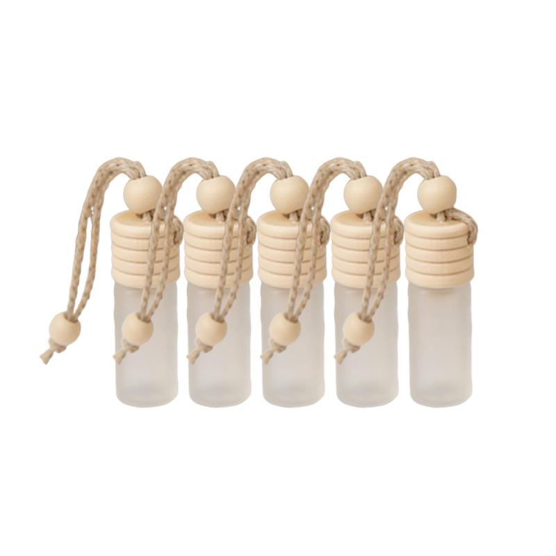 Car Fragrance Bottle Suitable 5ml Frosted Glass Hanging Aroma Diffuser for Essential Oils Air Fresheners Car Fragrance Pendants