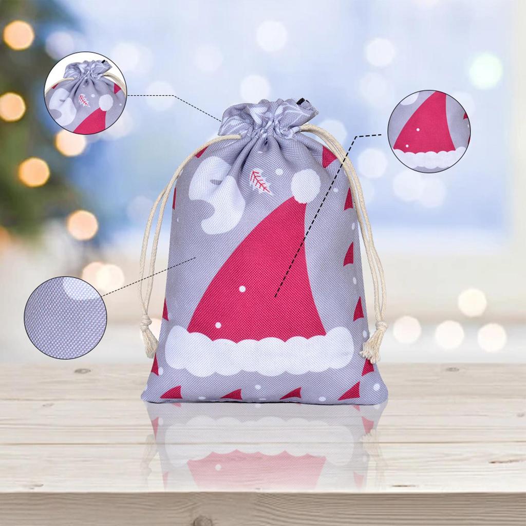 Nedräkningspåsar till jul Hängbara juldekorationer Återanvändbara tomma dragpåsar för festgåvor För barn Familj Vänner