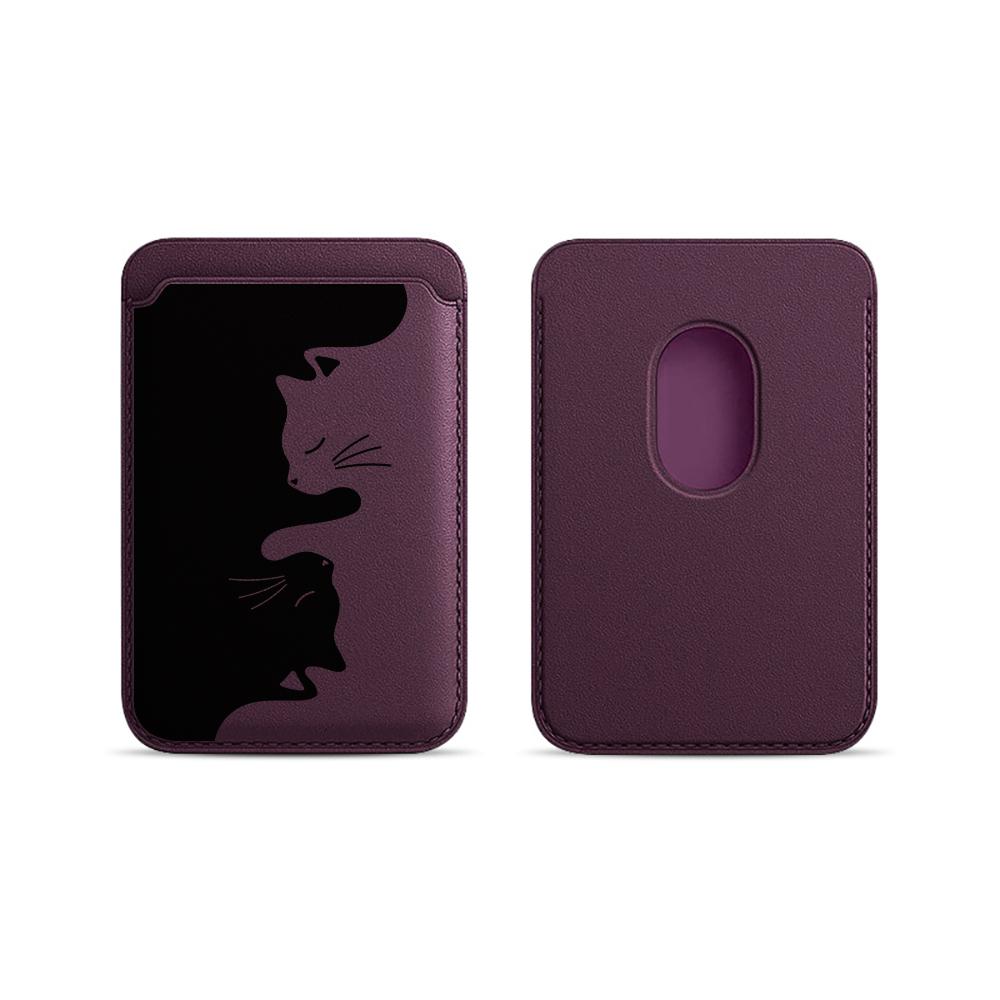

Cute Cat Tai Chi Design Phone Card Bag Holder For Magsafe Magnetic Slim Wallet Back Pocket For iPhone 17 16 Pro For Samsung Case