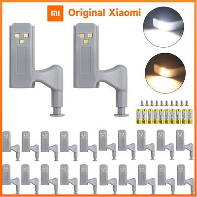 10 pièces Lumière LED à Détecteur de Mouvement pour Porte d'Armoire, Placard, Penderie, Charnière Intérieure, Lampe de Nuit à Piles pour Éclairage Intérieur