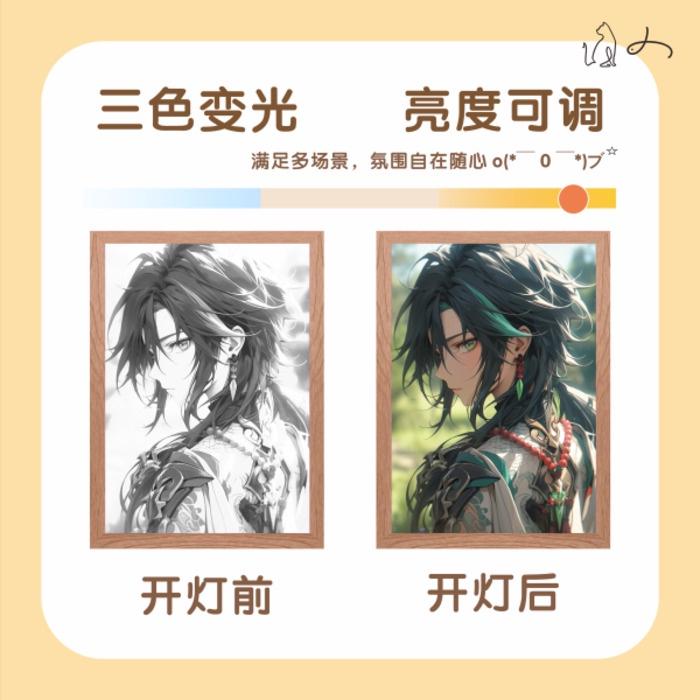 Light Painting Genshin Impact Figure Ganyu Hutao Yoimiya Night Lamp