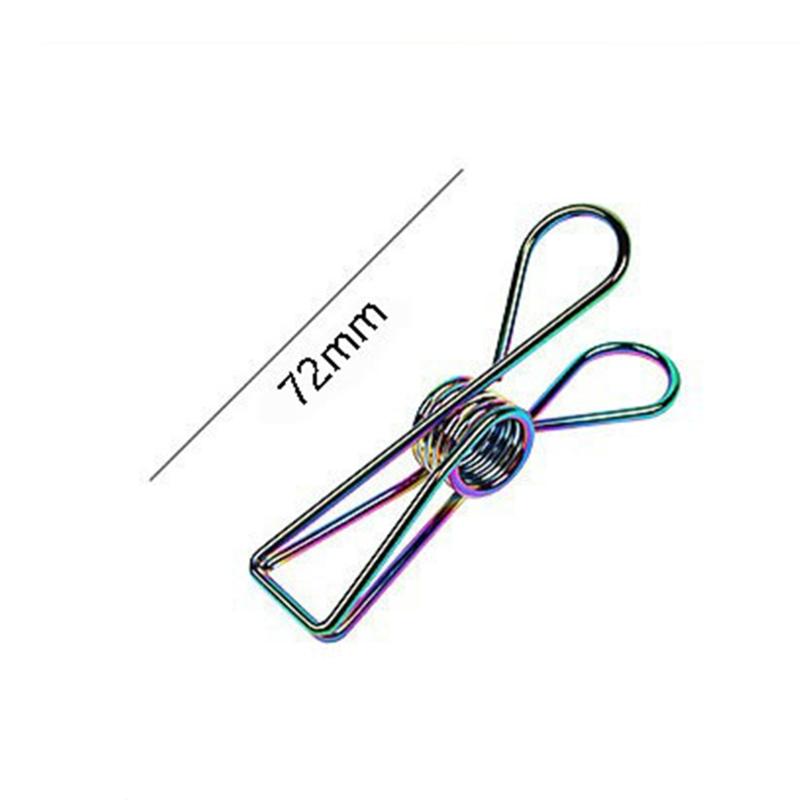 10pcs Stainless Steel Clothes Pins Heavy Duty Metal Towel Clips Clamps Windproof Steel Wire Clips Hanger Durable