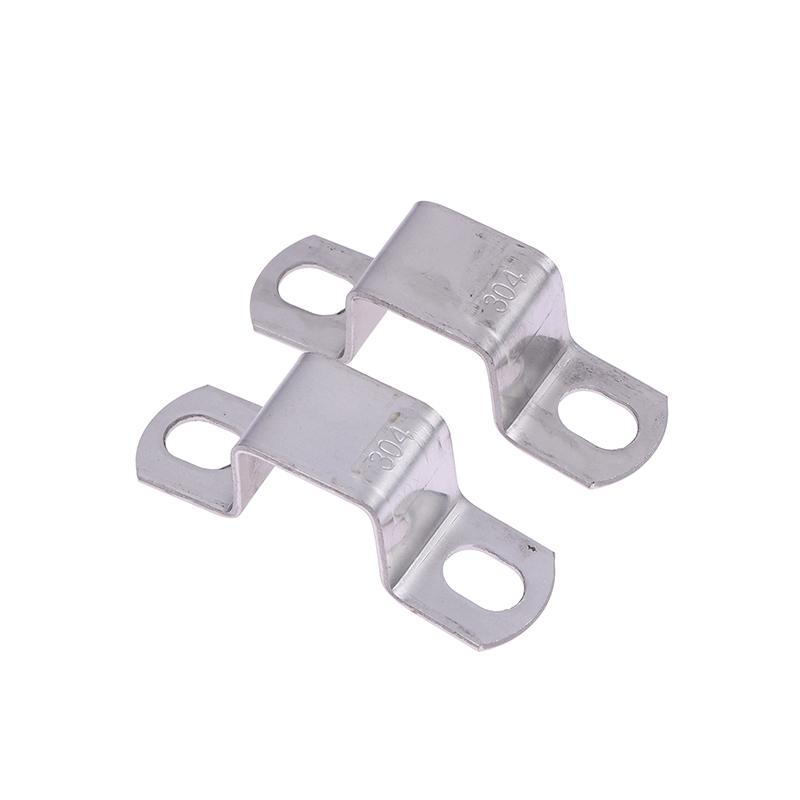2Pcs 304 Stainless Steel Thickened Square Rectangular U-Shaped Horseback Pipe Saddle Clamp Buckle Throat Hoop 5 Kinds Of Models