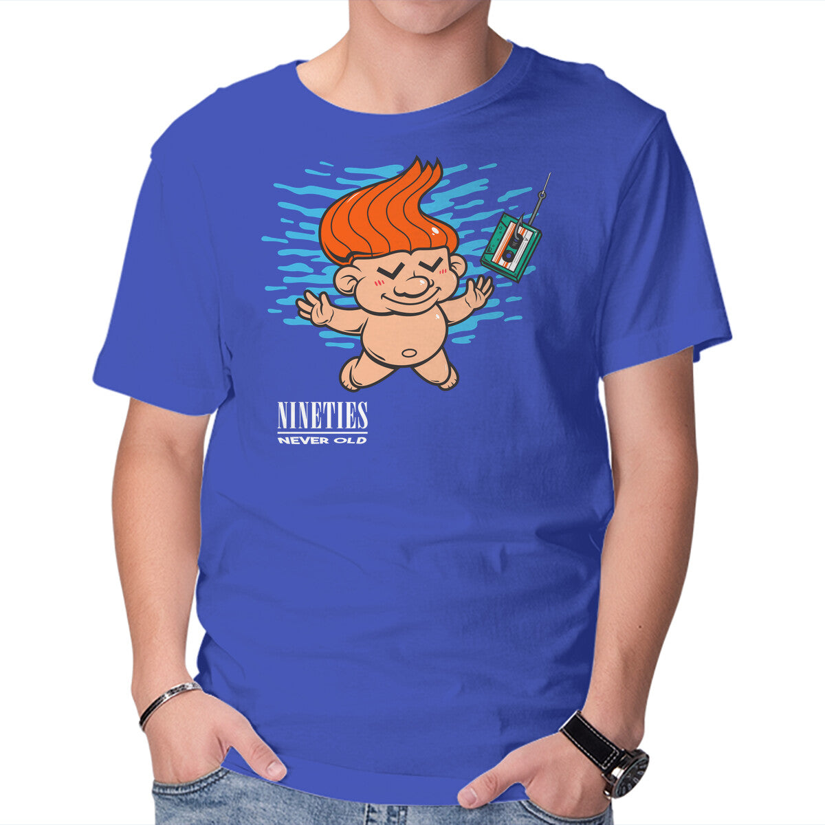 Unisex Crew Neck T-Shirt Nineties Never Old Graphic Short Sleeve Casual Tee XXXXL