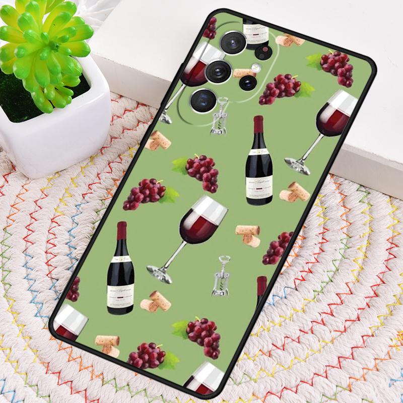 Red Wine Glass TPU Phone Case For Samsung Galaxy note 10 pro S26 S25 S24 S23 S22 Ultra Plus S21 FE S20 Shockproof Cover