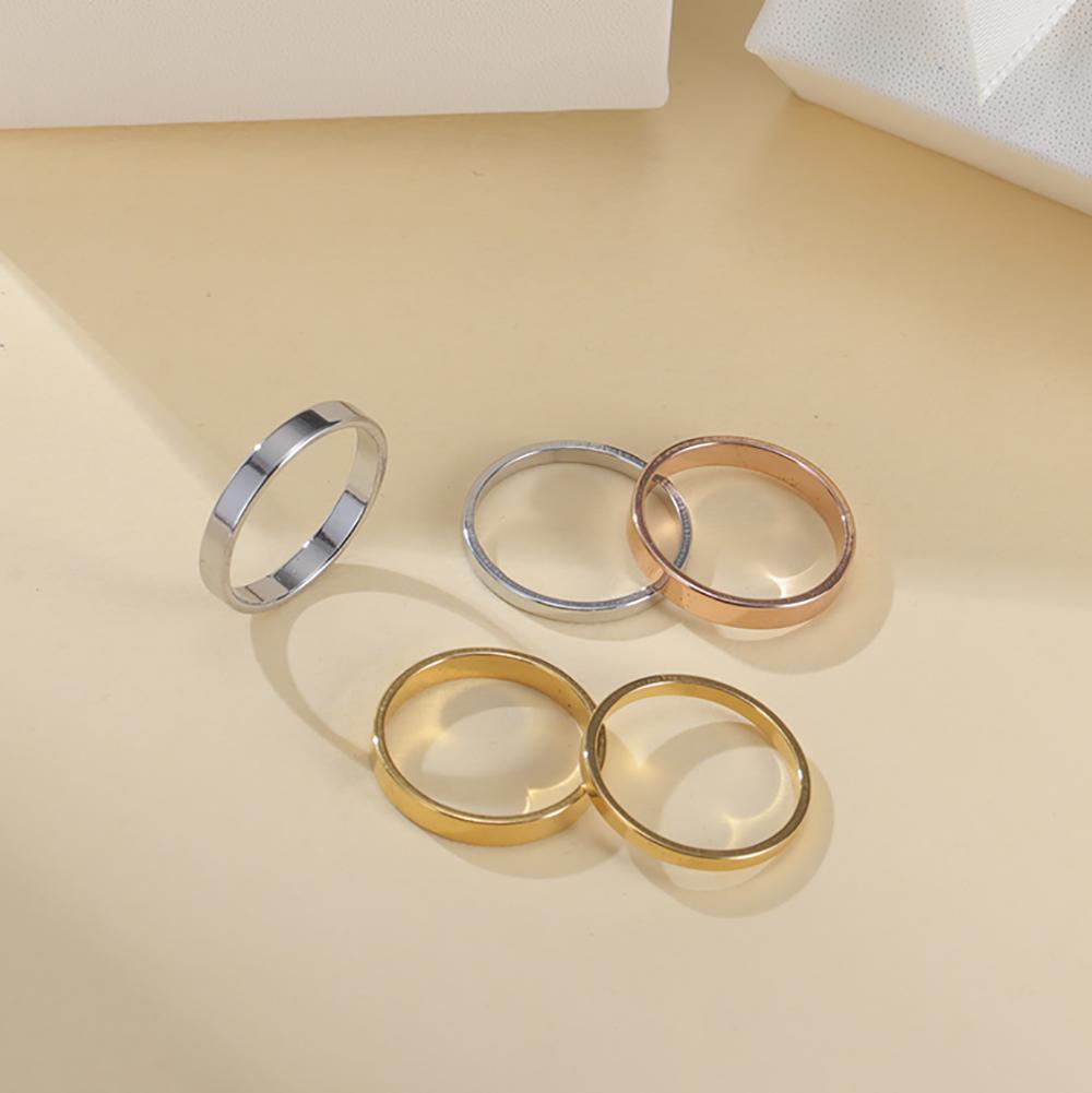 Minimalistische Edelstahlringe für Damen Herren Mode Einfacher Fingerring Jubiläums Schmuck Geschenk