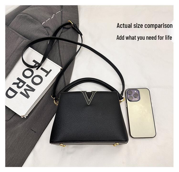 2025 Trendy V-Shaped Women's Handbag: Elegant Versatile Shoulder & Crossbody Bag