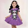2025 Summer Girls Dress Fashion Cartoon Cute Cinnamoroll &Hello Kitty 3D Printing Dresses Kids Short Sleeve Princess Clothing