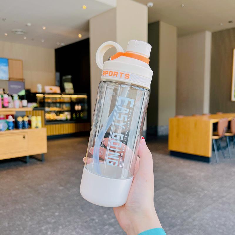 Water bottle1011 summer sports outdoor sports water cup high value male and female students double drinking straw cup easy trend