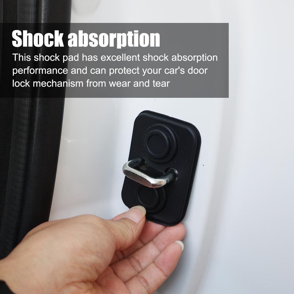 Black Silicone Car Door Lock Cover Damper Buffer Pad Auto Latch Shock Absorber Gasket Anti Noise Protection Sticker Styling Part