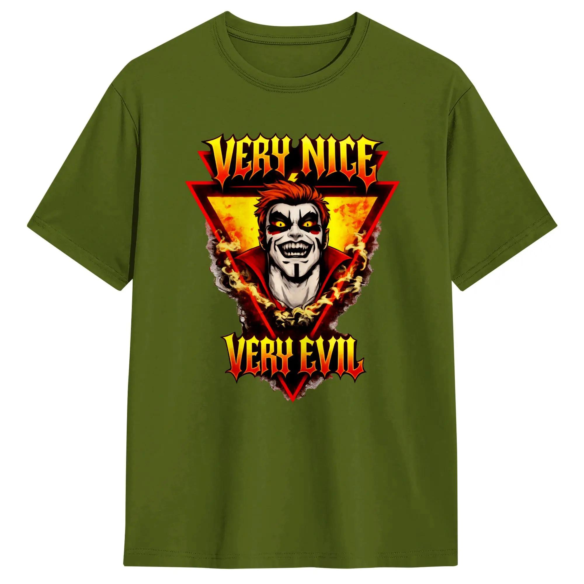 Danhausen Very Nice Very Evil T-Shirt Summer  Cotton T-Shirts For Men s Novelty Casual Tee Shirt Short Sleeve Classic Top Tees S