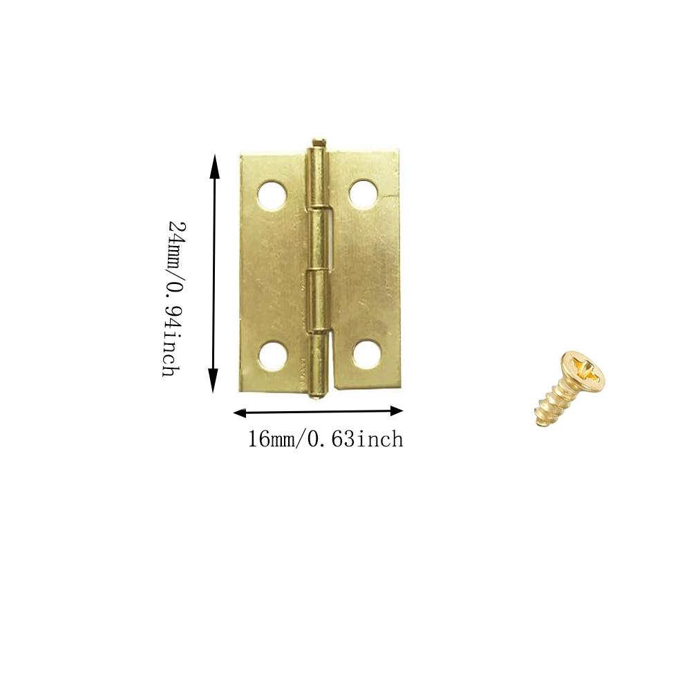 Decorative Mini Brass Cabinet Hinges 10 - 25PCS, Small Hardware for Jewelry Boxes Wine Cabinets Small Cabinet Doors