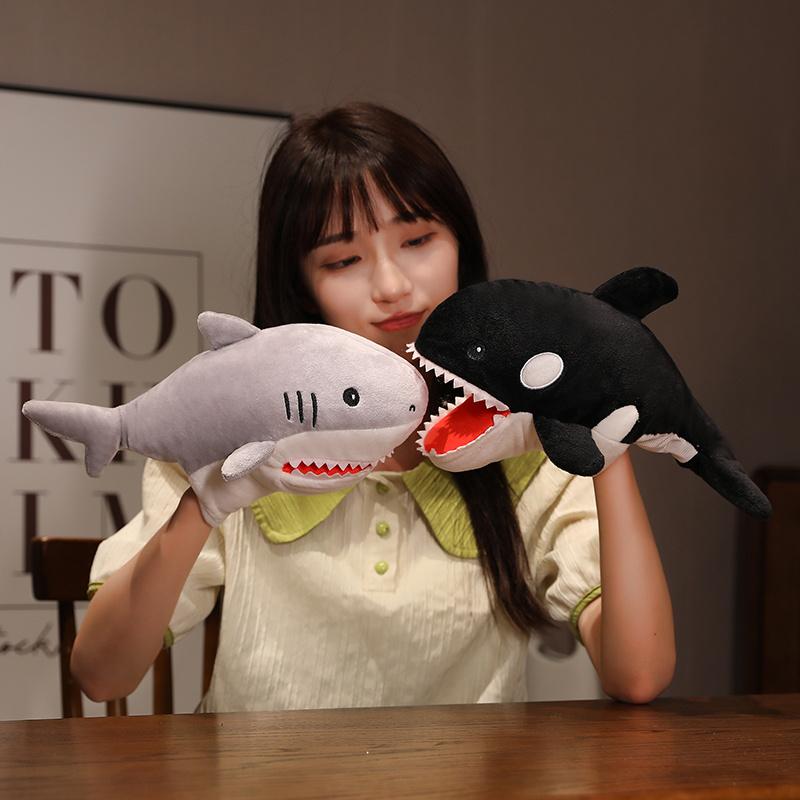 Crocodile Shark Killer Whale Plush Hand Puppets Lifelike Tropical Fish Penguin Octopus Hand Puppets For Kids Adults Muppets