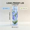 1PC Blue Bell Watercolor Flower Pattern 750ml Color Plastic Sports Water Bottle Leakproof Flip Straw Lid Suitable for Sports Office Home Use