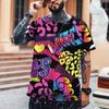 Fun Graffiti Street T-shirt 3D Printed Men's Hip Hop Summer Cool Tee shirt Casual Youth Popular Personality Short Sleeve Top