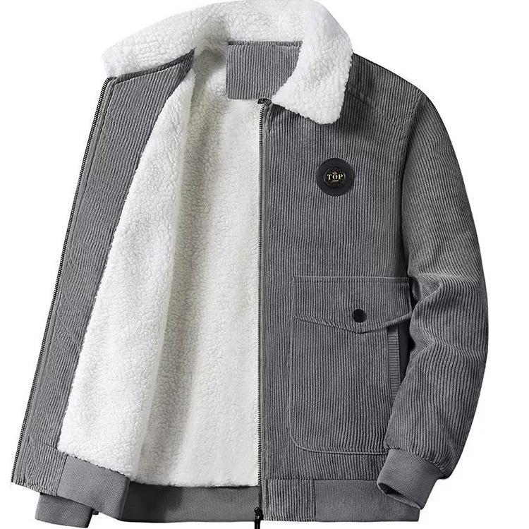 Herren Winter Casual Lammfell Baseballjacke - Verdickt, Kältefest, Baumwollgefütterter Fashion Mantel