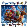1 Set Puzzle din Lemn de Crăciun Vacanță de Iarnă Moș Crăciun Reni Sanie Puzzle Jucărie Educativă Decor pentru Casă
