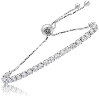 Bracelet Popular Large Cubic Zirconia 25 Pieces Simple Alloy 925 Silver Plated Metal Hypoallergenic [Adelina Style] Women's (Type I)