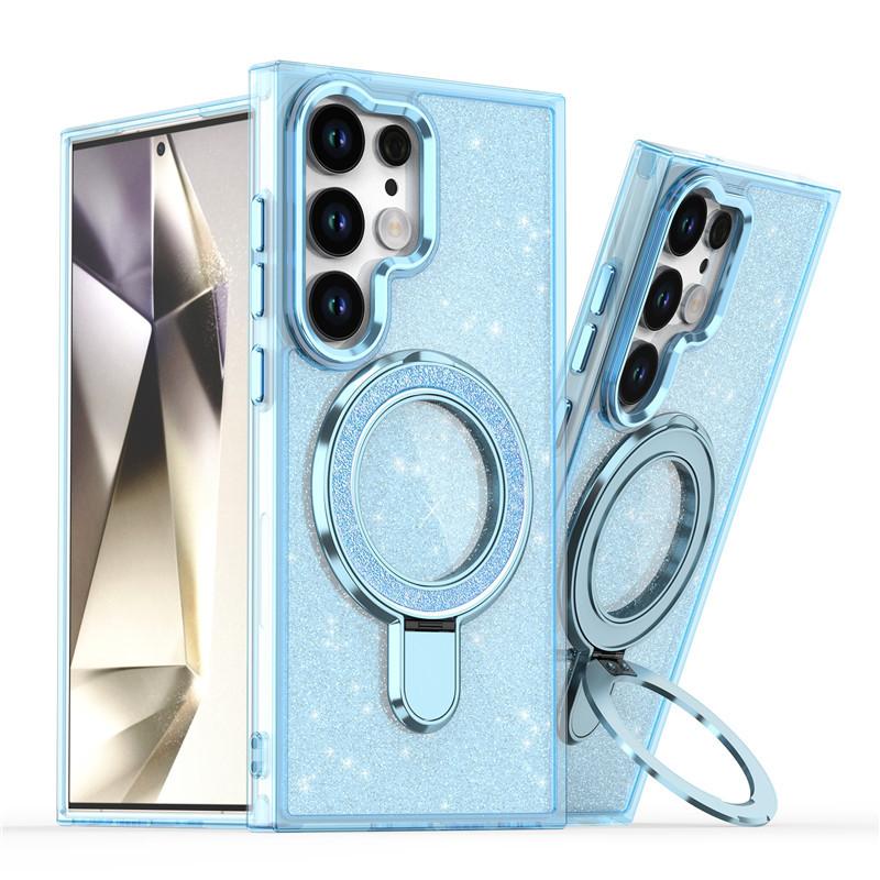 Applicable to Samsung S26 Ultra semi-transparent phone case Galaxy A52 bright glitter holder case