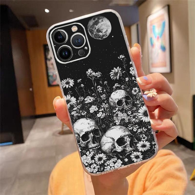 Skull Phone Case Carcasa Funda For iPhone 17 Pro Max 17 Air 16 15 14 13 Pro Max 15 16 Pro 15Plus Case