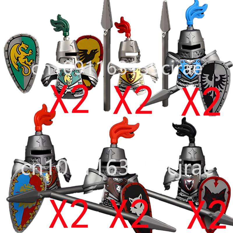 Kompatybilne MOC Średniowieczne Klocki Budowlane Postacie Żołnierze Smoczy Rycerze Czarny Lew Orzeł Zabawka Prezent Klocki Rolnik Żołnierz X048