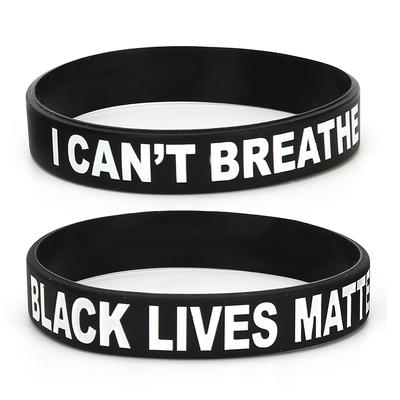2pcs Silicone Wristband Unisex Special Letter Decor Bracelet for Women Men