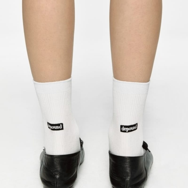 

Носки с рубчатым логотипом DEPOUND - цвет слоновой кости ivory