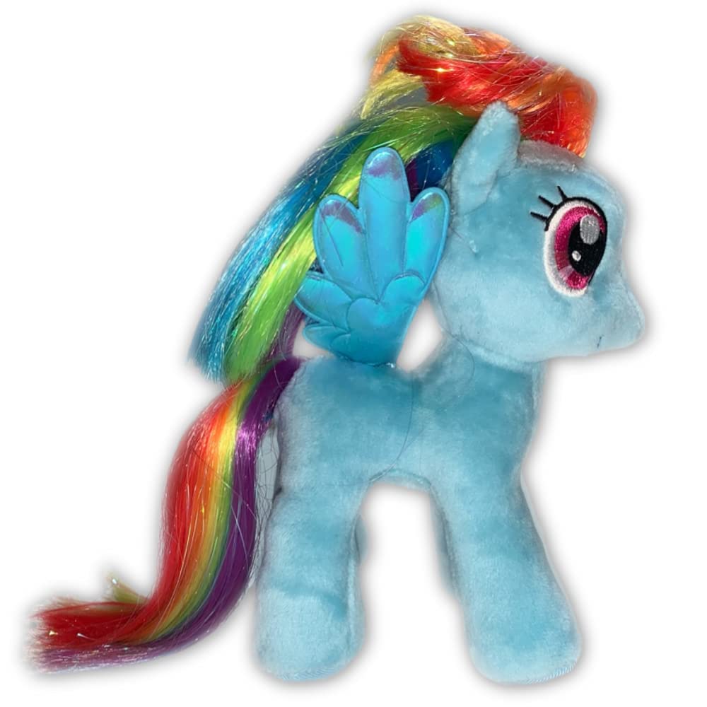 My Little Pony Ty Beanie Babies 17cm Plush Toy (Rainbow Dash) Blue Mascot Plush My Littly Pony MLP Goods Character Present Gift Beanie Babies
