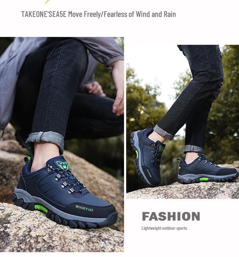 Scarpe da Trekking Basse Antiscivolo da Uomo Taglie Forti 4546 per Esterno - Calzature Resistenti all'Usura per Trekking Off-Road e Alpinismo