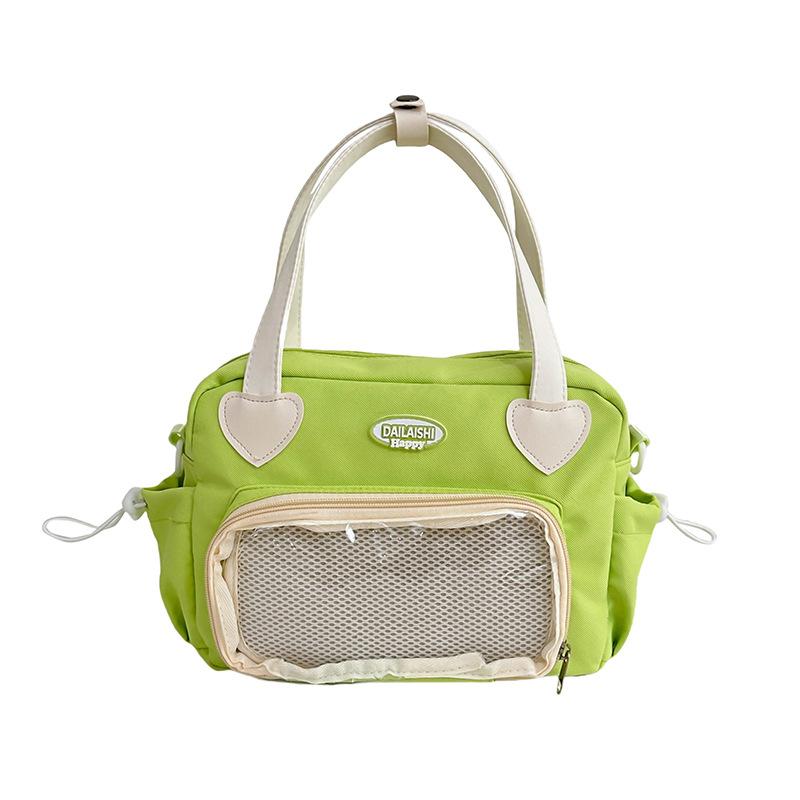 

Japanese versatile girl handbag academy style messenger bag new cute bar pain bag small backpack . зелений