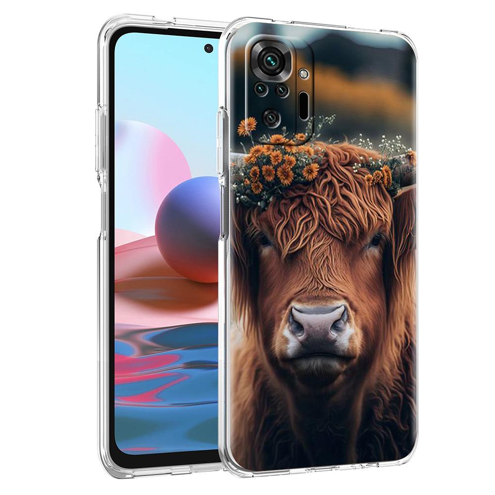 

Transparent Phone Case for Redmi 13C 12C 10C Note 13 12 11 11T K40 Gaming Plus Pro 4G 5G Soft TPU Cover Shell Cute Highland Cow Note 13 5G