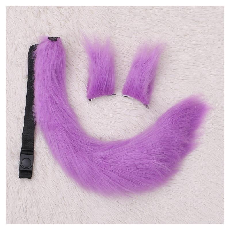Un accessoire de cosplay de fille renard fait main, une barrette d'oreille de bête, une queue de bête, un ensemble queue paire d'oreilles de renard