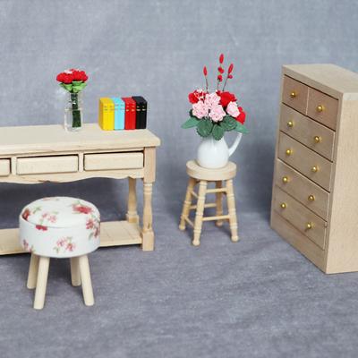 Mini Furniture Dollhouse Simulation Wooden Stool Model Living Room Toy Doll House Furniture Accessories Miniature Kid Toy