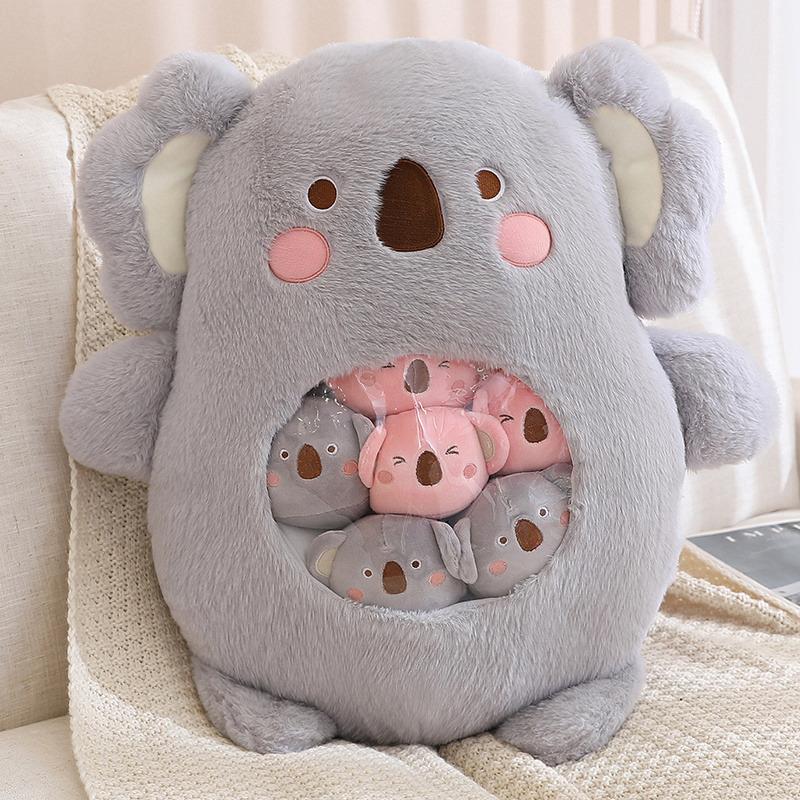 A Bag Of Koala Bear Bunny 6pcs Plush Japanese Anime Rabbit Soft Pillow Creative Dinosaur Cartoon Doll Christmas Gifts