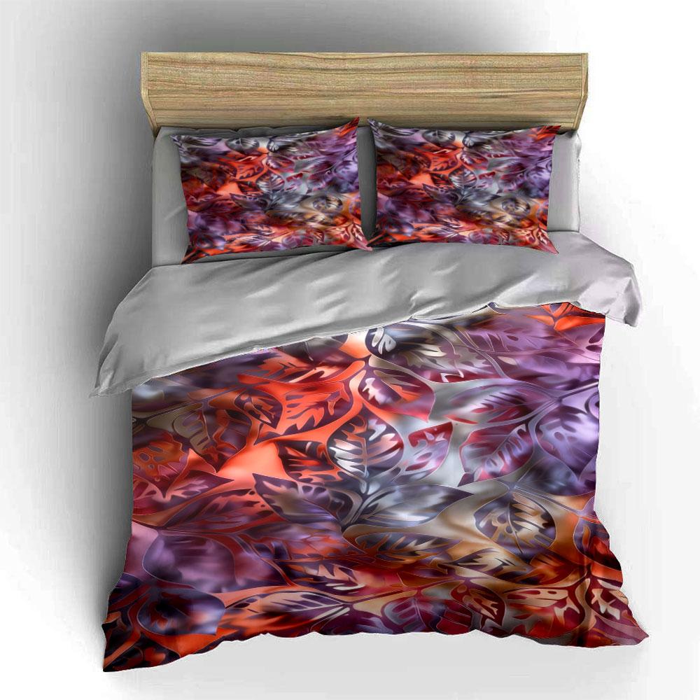 Colorful Tropical Leaf Motifs. Bedding Sets Duvet Cover Sets Duvet Covers Pillowcases(1 * Duvet Cover 2 * Pillowcases Without Duvet Insert)