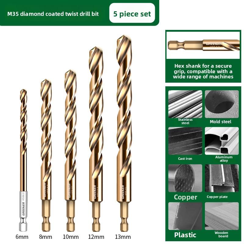 1-13mm Cobalt HSS Twist Drill Bit Straight Shank Hex Carbide Tip for Metal Stainless Steel Iron 304 Drilling