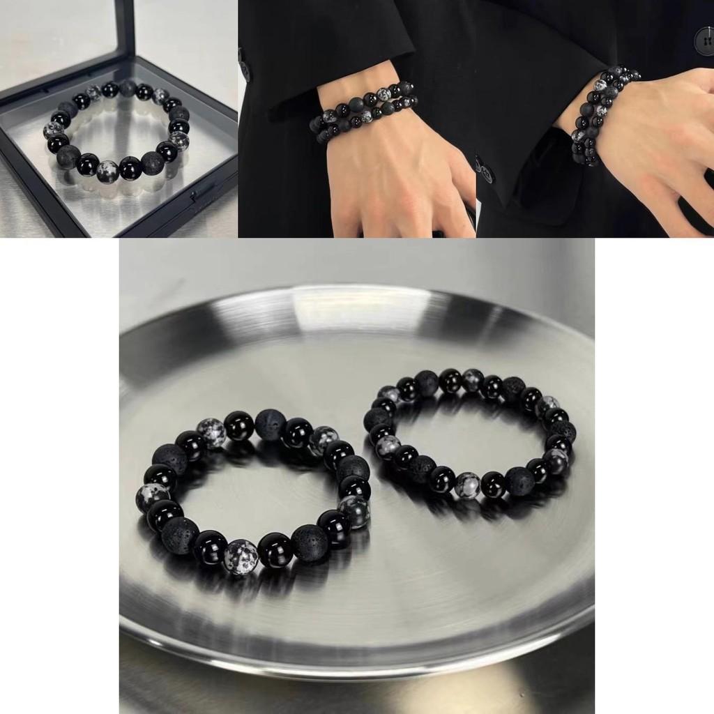 Obsidian Beaded Unique Bracelet Lightweight Handcrafted Jewelry For Men And Women