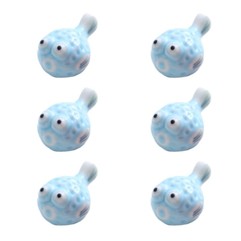 Pufferfish Shaped Chopstick Holders Ceramic Rests Ceramic Material for Chopstick светло-синий